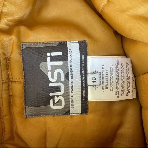 Kids Ski Clothing, Gutsi Jacket and Pants, Size 10y, Green, Black and Mustard - Picture 10 of 10